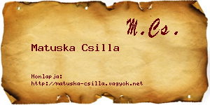 Matuska Csilla névjegykártya
