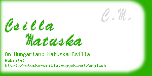 csilla matuska business card